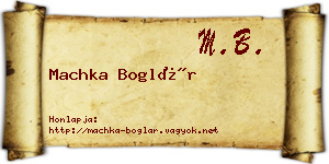 Machka Boglár névjegykártya